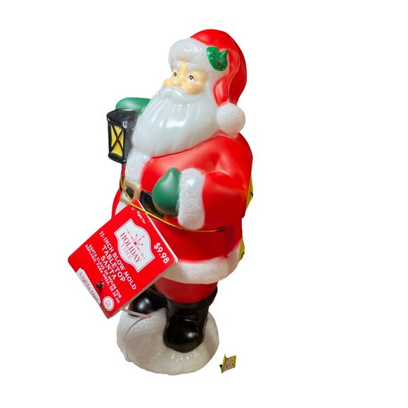 Holiday Time 11 Inch Blow Mold Tabletop Santa With Lantern Lights Up Ages 14+ - Picture 10 of 12
